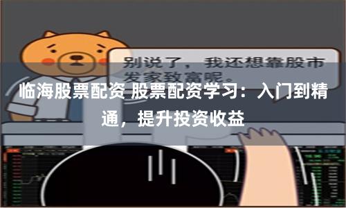 临海股票配资 股票配资学习：入门到精通，提升投资收益